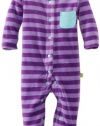 Offspring- Baby Girls Newborn Velour Footie, Lavender Multi, 9 Months