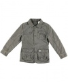 GUESS Kids Boys Cargo Pocket Hunter Jacket, DARK GREY (3T)