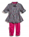 GUESS Kids Girls Printed Tunic with Legging Set, GREY (6)