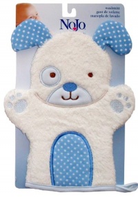 Nojo Character Bath Collection 3D Character Applique Woven Terry Washmitt, Puppy