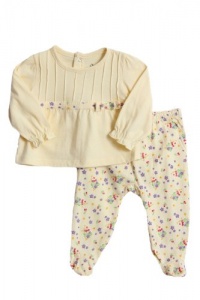 Absorba Baby-Girls Newborn 2-Piece Floral Footed Pant Set