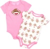 2 Pack of Sock Monkey Onesie Bodysuits by Baby Starters - Pink - 3-6 Mths