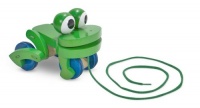 Melissa & Doug Deluxe Wooden Frolicking Frog Pull Toy