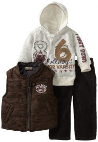 Nannette Baby-boys Infant End Zone 3 Piece Jacket Set, Oatmeal, 18 Months