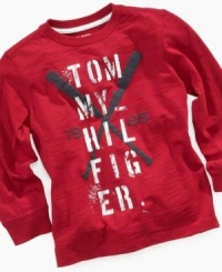 This cool Tommy Hilfiger logo tee boasts big style for your little guy.