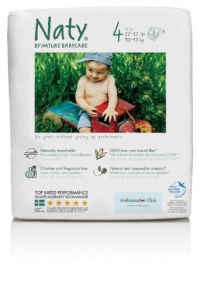 Nature Babycare Chlorine-Free ECO Diapers Size 4 (22-37lbs) (Pack of 4)