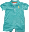 Ralph Lauren Layette Boy's Terry Shortall (9 Month, Bright Teal)