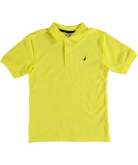 Nautica Solid Pique Polo (Sizes 8 - 20) - firefly, 10 - 12