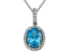 Genuine Blue Topaz Pendant by Effy Collection® in 14 kt White Gold