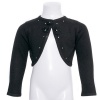 Bonnie Jean Little Girls 5 Black Ribbon Floral Christmas Bolero