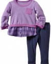 Splendid Littles Baby-Girls Infant Prep School Tunic Set, Grape Juice, 6-12 Months