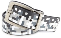 Levi's Boys 8-20 Reversible Belt With Two Tone Print, White/Black, Medium