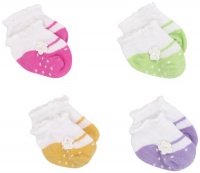 Country Kids Baby-Girls Infant Crochet Flower Mary Jane Sock, Multi 4 Pk, 0-3 Months