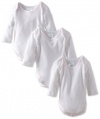 Spasilk 100% Cotton Long Sleeve Lap Shoulder 3-Pack Bodysuit