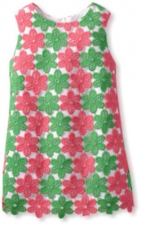 Lilly Pulitzer Girls 2-6X Little Lilly Classic Shift Petal Lace, New Green Two Tone Truly Petal Lace, 4