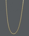 A simple layer goes a long way. This chic 14k gold necklace features a plain box link design. Approximate length: 20 inches.