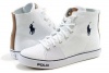 Polo Ralph Lauren Boy's Fashion Sneaker Cantor Mid White Canvas Shoes Sz. 7