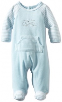 Little Me Baby-Boys Newborn Elephant Velour Footie, Light Blue, 6 Months