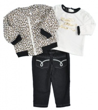 Calvin Klein Infant Girls Cheetah Jacket 3Pc Pant Set (12M)