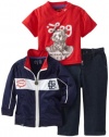 LRG - Kids Baby-boys Infant We're Still An Animal 3 Piece Set, Medium Blue, 18