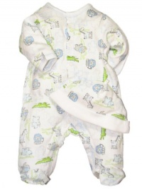 Little Me Baby-Boys Newborn Fun Safari Footie, Light Blue, Newborn