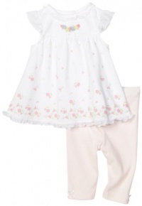 Little Me Baby-girls Newborn Belle Border Dress and Legging Set, Light Pink, 9 Months