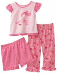 Little Me Baby-Girls Infant Ballet 3 Piece Poly Set, Pink Floral, 18 Months