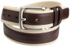 Nautica Boys 8-20 Casual Canvas Belt With Leather Inlay, Khaki, 22