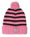 A pretty pom-pom makes this cozy Converse hat a sweet style for her.