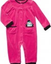 Carter's Infant Long Sleeve One Piece Velour Coverall - Happy Penguin-12 Months