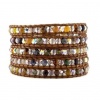 Chan Luu Multi Mix Wrap Bracelet on Natural Brown Leather