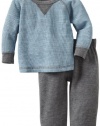 Splendid Littles Baby-Boys Newborn Double Faced Thermal Crew Set, Sky, 12-18