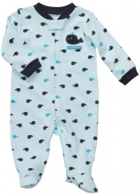 Carters Whale Great Catch Zip Up Sleep & Play BLUE 3 Mo