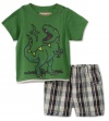 Kids Headquarters Baby-Boys Newborn Dinosaur Short Set, Green, 3-6 Months