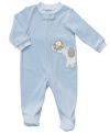 What an animal lover. He'll be as cute as the critters on his outfit in this cozy terry cloth coverall from Carter's.