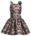 Bonnie Jean Girls 7-16 Multi Dots Drop Waist Dress With Fabric Flower