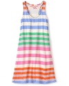 Spendid Littles' tank top dress calls forth summer fun with festive tropical stripes alternating from the shoulder to the flared hem.