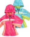 Cover up in color. Keep her feeling bright even on a dreary day in this hooded jacket from Hawke & Co. (Clearance)