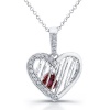 Pink Tourmaline and diamond Treasured Heart pendant in sterling silver