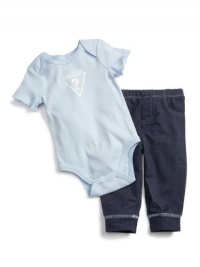 GUESS Kids Boys Bodysuit and Pant Set, LIGHT BLUE (0/3M)