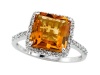 Genuine Citrine Ring by Effy Collection® in 14 kt White Gold Size 5.5