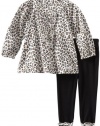 Calvin Klein Baby-Girls Infant Animal Print Tunic With Legging, Brown/Black, 18 Months