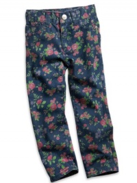 GUESS Kids Girls Little Girl Daredevil Skinny Floral Jean, PRINT (3T)