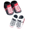 Nike Air Jordan Newborn Infant Baby Booties Socks Black White Red Air Jordan Jumpman 23 Logo Size 0-6 Months Baby Gift Set