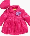 She'll look like a Parisian princess in this adorable jacket and matching hat by Penelope Mack.