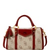 Dooney & Bourke Signature Jacquard Barrel Pocket Satchel, Brown/Red