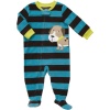 Carter's Boys Stripe Dog Fleece Footed Blanket Sleeper Pajamas