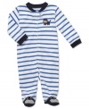 He's always ready to lounge or play in this adorable and cozy sleeper by Carter's.