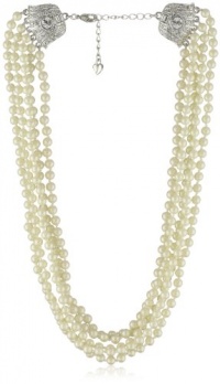 Carolee Classic Love Story Silver-Tone White Pearl Torsade Necklace