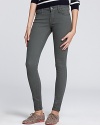 The earthy hue of these twill skinny jeans from James Jeans makes them a must-have for your fall collection.